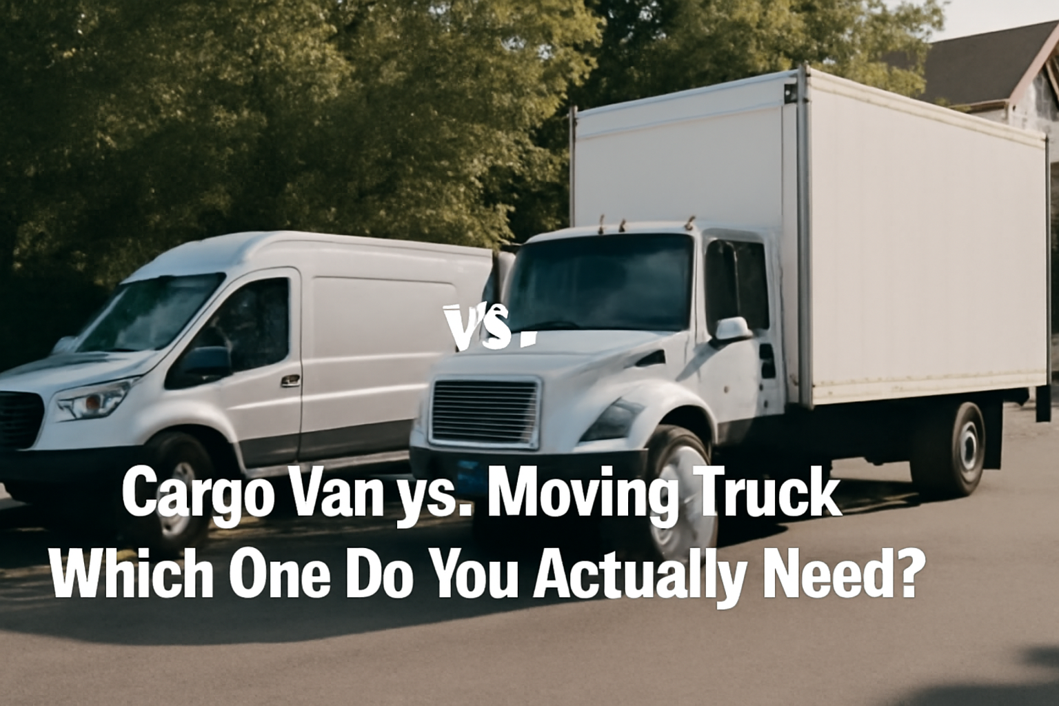 Cargo Van vs. Moving Truck: Which One Do You Actually Need?