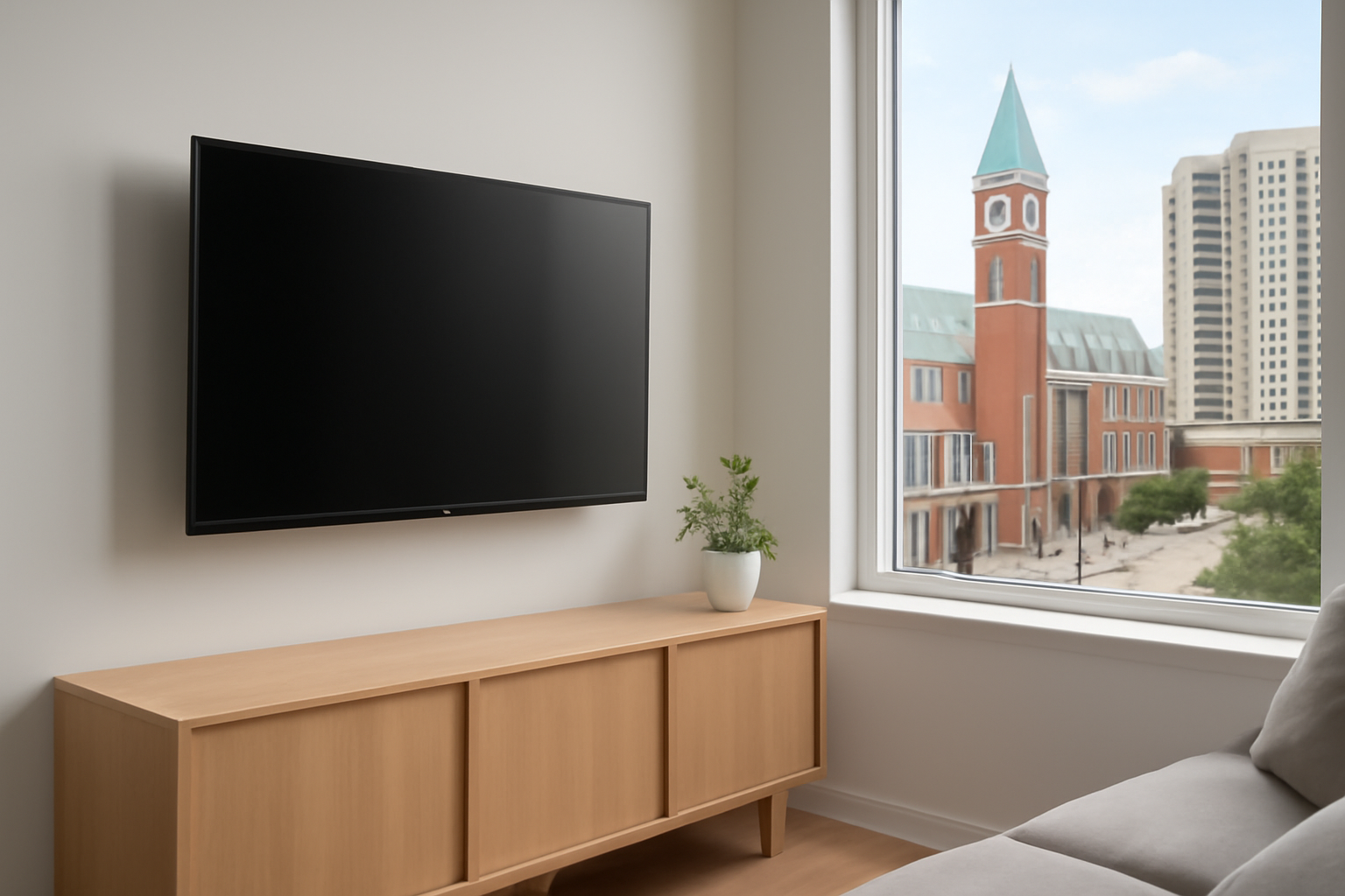TV Mounting Cost in Brampton: 2026 Price Guide by TV Size and Wall Type