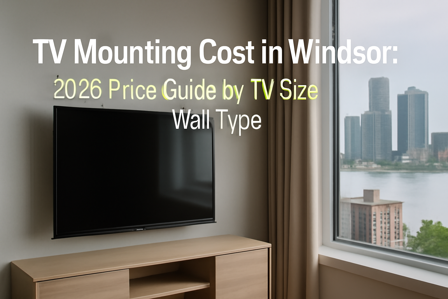 TV Mounting Cost in Windsor: 2026 Price Guide by TV Size and Wall Type